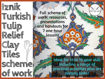 Iznik Turkish Tulip Relief Clay Tiles scheme of work