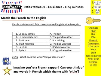 Listening skills lesson with a contemporary French song - GCSE French