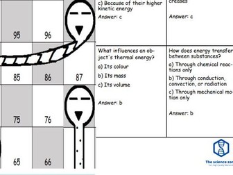 P12 Heating and Particles Revision Snakes and Ladders Game (Free)