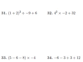 Operations with integers