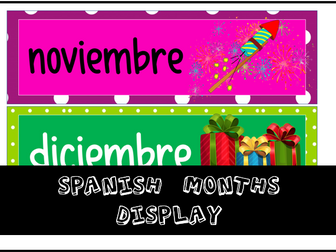 Spanish Months Display