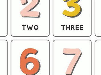 Dyslexia friendly 1-20 word cards