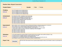 Student Report Writer Program