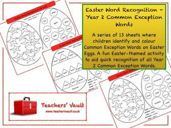 Easter Word Recognition - Year 2 Common Exception Words