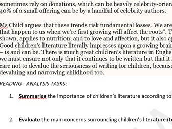 Task 1 MYP English E-Assess Practice