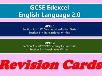 GCSE Edexcel English Language 2.0 - Revision Cards