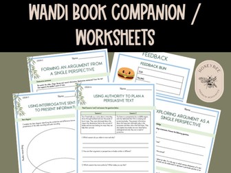 Wandi - Favel Parrett NSW Stage 2 Unit 3 Component B Book Companion | Worksheets