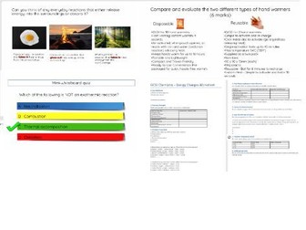 AQA GCSE Chemistry: Energy Changes - exothermic and endothermic reactions