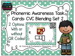 Phonemic Awareness Task Cards: CVC Blending Set 2