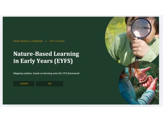 Nature-Based Learning in Early Years (EYFS) - CPD Course | Outdoor Provision & Risky Play