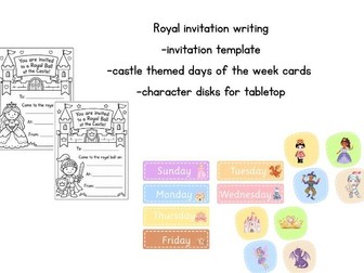 Castle themed invitation writing