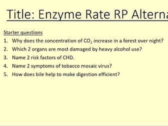 Enzyme Rate of Reaction Required Practical