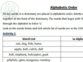 1. Introduction to Alphabetic Ordering
