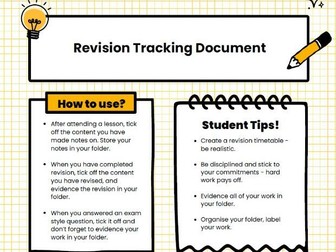 Unit 6 Government and the PS Revision Tracking Document