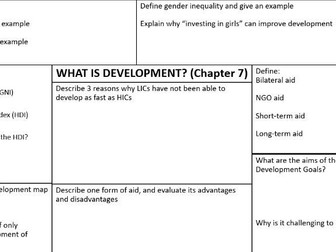 KS3 Geography Development Revision Sheet