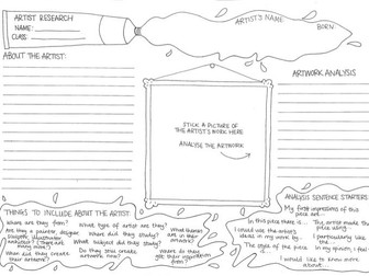 Blank Artist Research Page
