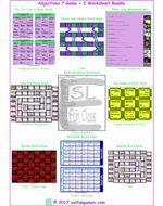 Adjectives 7 Game Plus 2 Worksheet Bundle