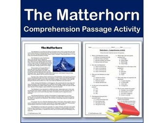 The Matterhorn | International Landmarks Reading Comp Passage & Activity Editable