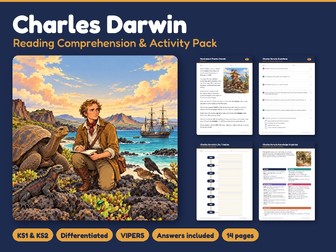 Charles Darwin Reading Comprehension KS1 KS2 | Evolution Activity Pack
