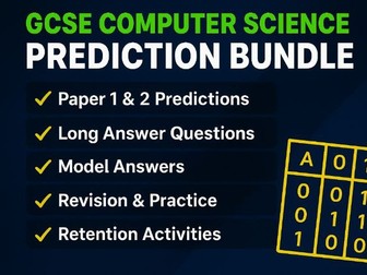 AQA GCSE Computer Science Prediction Bundle 2026 Paper 1 & 2, Long Answer Questions, Model Answers