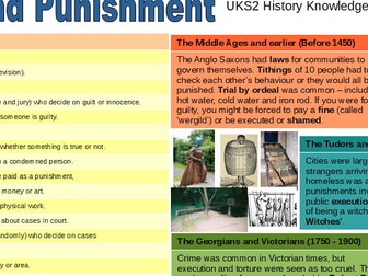 Knowledge Organiser History Crime Punishment