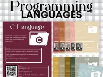 Programming Languages Posters Pack (Neutral Theme)