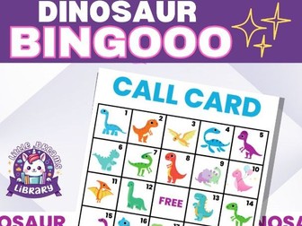 Dinosaur Printable Bingo Game Cards - Fun and Educational Prehistoric Adventure