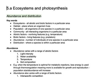 A-level Edexcel Biology - topic 5 notes