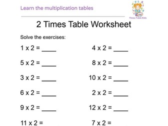 Printable Times Tables Worksheets (1–12)
