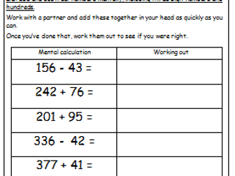 maths year 3 adding and subtracting mentally including 99 teaching resources