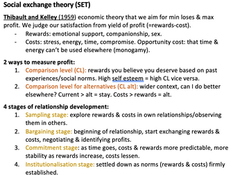 Relationships psychology summary