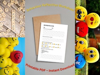 Behaviour Reflection Worksheet