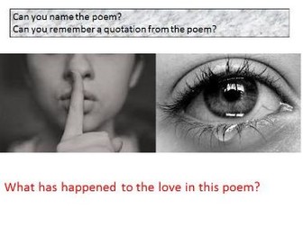 Poetry - Love and Relationships Revision