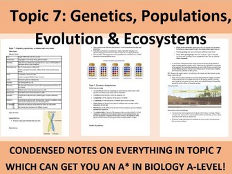 A-Level Biology Revision Guide Topic 7 Genetics, Populations, Evolution & Ecosystems