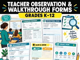 Teacher Observation & Walkthrough Forms | Grades K-12