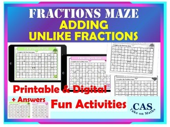 Fractions | Adding Unlike Fractions | Fun Activities | Printable and Digital