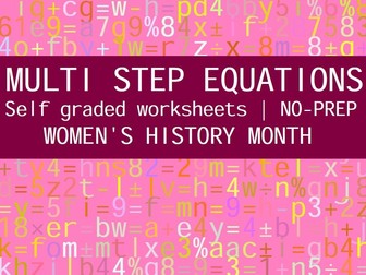 MULTI STEP EQUATIONS - WOMEN'S HISTORY