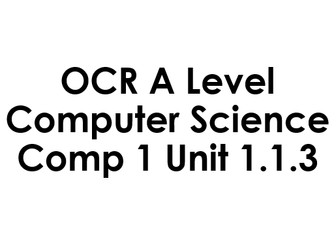 OCR ALevel Computer Science Comp 1 Unit 1.1.3 Input, Output & Storage
