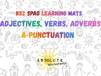 KS2 SPaG Learning Mats | Adjectives, Verbs, Adverbs & Punctuation | Grammar & Writing