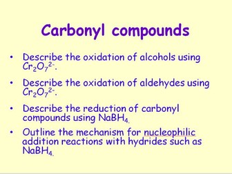 AQA Year 13 Introduction to carbonyl chemistry