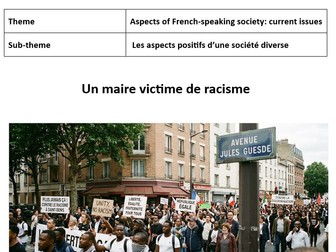 AQA French A Level stimulus card - Un maire victime de racisme