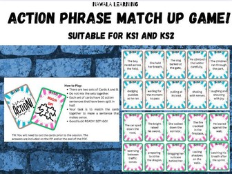 Action Phrase Matching Game: Descriptive Writing Skills Activity