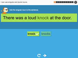 I can use singular and plural nouns - Interactive Activity - Year 2 Spag
