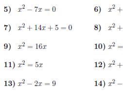 Solving quadratic equations worksheets (with solutions ... Solving quadratic equations worksheets (with solutions ...
