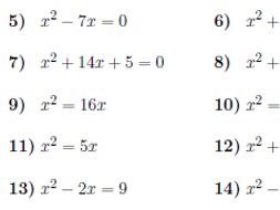 solving quadratic equations worksheets with solutions teaching