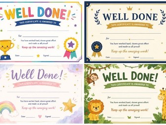 Well Done Certificate/Award bundle