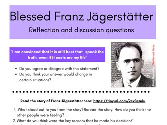 Franz and Franziska Jägerstätter reflection and discussion cards