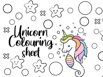 3 Unicorn Colouring Sheets EYFS KS1