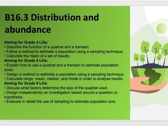 B16.3 Distribution and abundance