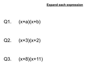 Algebra Expanding/Factoring + Guidance